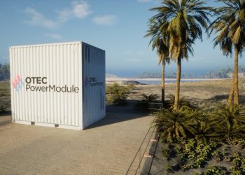 Rendering of a land based OTEC Power Module® test
