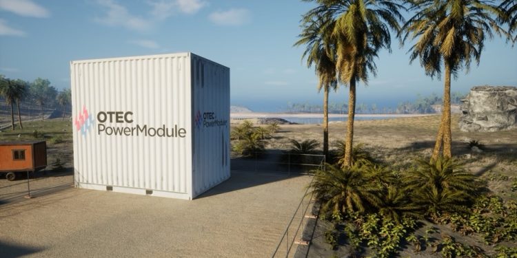 Rendering of a land based OTEC Power Module® test